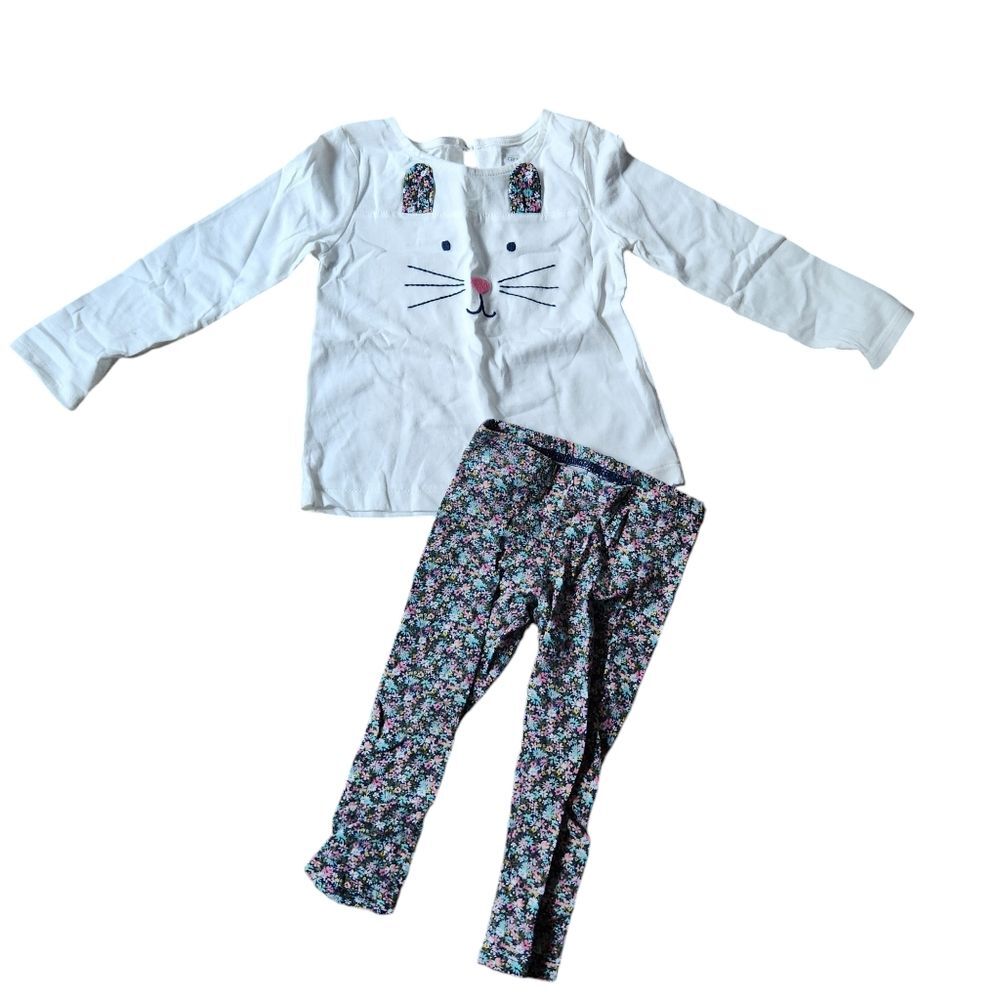 Carter's Girls 2-piece Bunny Top/Floral Bottoms Size 24 months